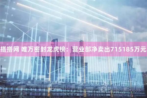搭搭网 唯万密封龙虎榜：营业部净卖出715185万元